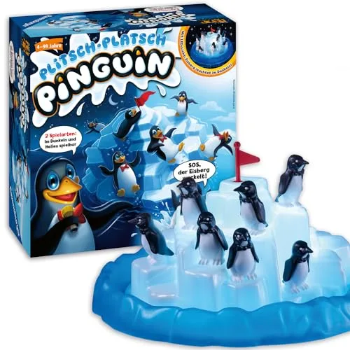 Ravensburger 21325 - Plitsch Platsch Pinguin - großer Spielspaß mit Geschicklichkeitsfaktor für Kinder und Erwachsene - Klassiker für 1 bis 5 Spieler ab 4 Jahren - Geburtstagsgeschenke