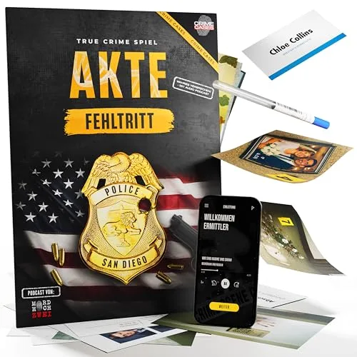 CRIMECASES True Crime Spiel: Akte Fehltritt I Spannendes Cold Case Spiel für 1-6 Personen I Krimispiele für Erwachsene mit Podcast zu echtem Kriminalfall ab 14 Jahren I Geschenk für True Crime Fans