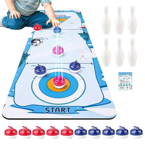 Curling Spiel - Wettkampf Gesellschaftsspiel,Tragbares Gesellschaftsspiel Lustiges Spiel für Kinder Erwachsene Fans Schüler Freunde