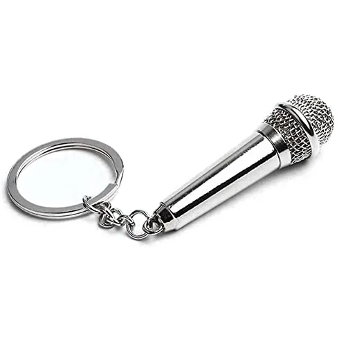 ARFUKA Schlüsselanhänger mit Mikrofon Schlüsselanhund Keychain, kreatives Geschenk für Musikliebhaber, Taschenanhänger, modisches Accessoire