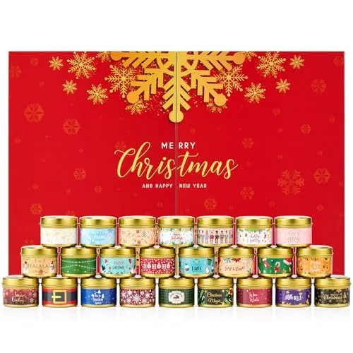Kerzen Adventskalender 2025 Frauen Männer 2025, Adventskalender Duftkerzen Weihnachtskalender mit 24 Duftkerzen, Weihnachtskalender Geschenk für Erwachsene und Paare