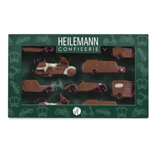 Heilemann Geschenkverpackung "Oldtimer" Edelvollmilch, 100g