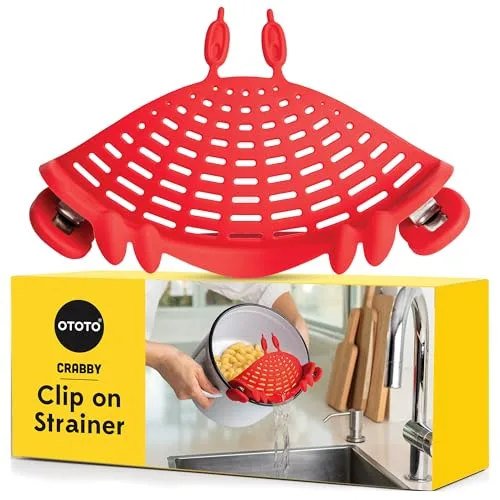 Nudelsieb von OTOTO - Küchen Gadgets, Haushalt Gadgets, Küchenzubehör, Küchenhelfer, Lebensmittelsieb, Spaghetti-Sieb, Lustige Küchenutensilien (Krabbe)