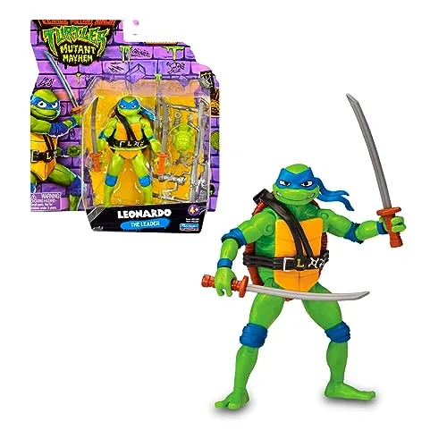 Giochi Preziosi - Leonardo Ninja-Turtles Mutante, Leonardo in der Version Actionfigur, beweglich, 12 cm, Figur mit Kampfwaffen, für Kinder ab 4 Jahren