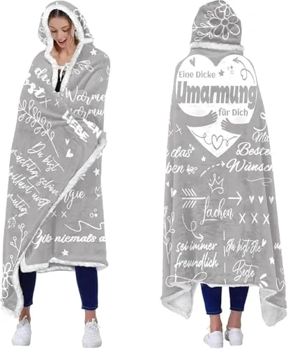 ACCZ Beste Freundin Geschenke, Umarmung Decke mit ärmeln - Mutmacher Geschenk für Freundin, Geschenk Freundin Geburtstag, Geburtstagsgeschenk für Frauen Mama Freundin Schwester Frau Oma