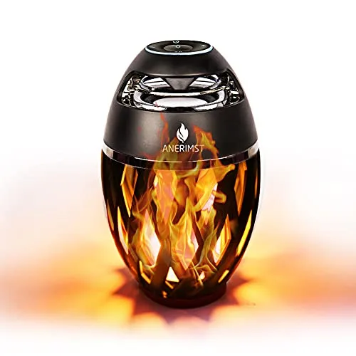 ANERIMST Bluetooth Lautsprecher mit Flammen Effekt, LED Tischlampe für Innen/Aussen, IP65 Wasserdicht Kabelloser, Stereo Sound, Vatertagsgeschenk für Papa, Beste Camping Garten Grill Gadgets