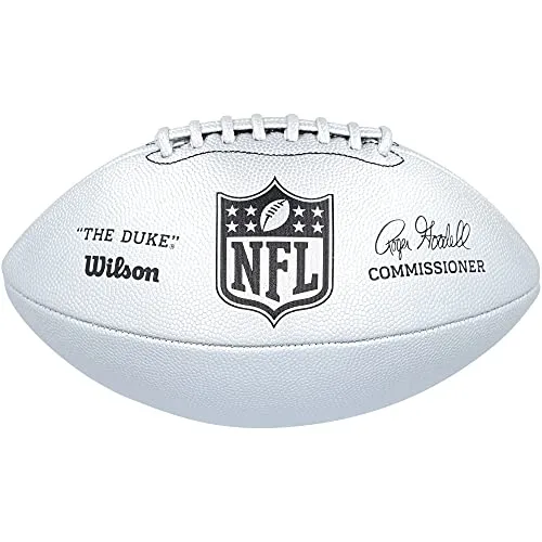 Wilson American Football NFL DUKE METALLIC EDITION, Mischleder, Offizielle Größe, Silber, WTF1827XB