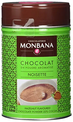 Monbana Schokoladenpulver Haselnuss 250g Dose (mind. 32% Kakao), 1er Pack (1 x 250 g)