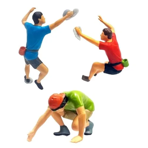 Easnea Miniatur Kletterer Sport Klettern Menschen Figur Miniatur Kletterer Mini-Kletterfiguren Mikro-Landschaft Diorama Landschaft Messgerät Menschen Modell Dekor für DIY-Projekte - 3 Stück, 1:64