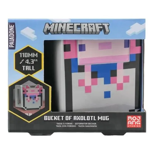 Axolotl Eimer-Tasse - Offiziell lizenziert, Minecraft Keramikbecher, Geschenk für Gamer, Sammlerbecher 400 ml