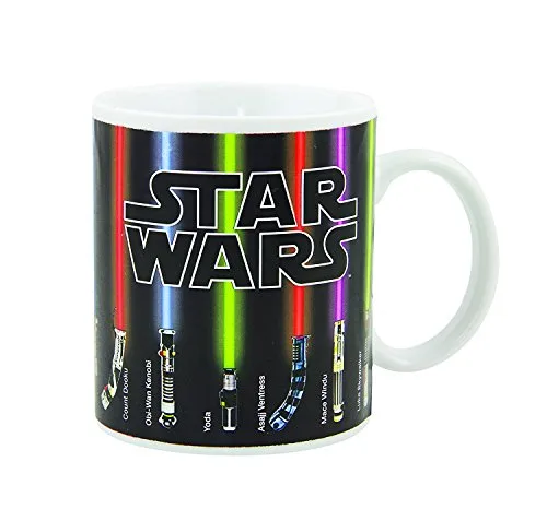 Star Wars Porzellan Farbwechsel-Tasse Lichtschwert, Farbänderung bei Temperaturwechsel, Mehrfarbig