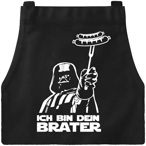 DXDXDXD Grillschürze für Männer Star Wars Schürze Kochschürze Herren mit 4 Taschen 95cm Große Männer Grill Schürze, Starwars Geschenk-ICH BIN DEIN BRATER (Tether-Stil)
