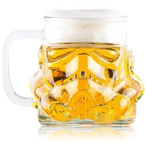 Thumbs Up Original Stormtrooper Helm Bierkrug Bierglas Transparentes Beer Mug im kultigen Helm Design 1 Pint Größe 600 ml Originelles Fan Merchandise Perfekte Geschenke für Männer und Frauen