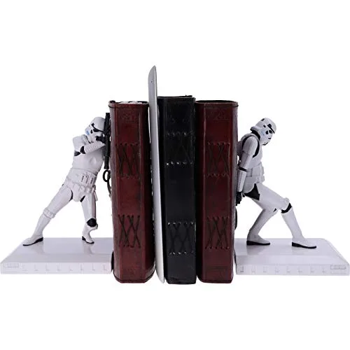 Nemesis Now Offiziell lizenzierte The Original Stormtrooper-Buchstützen-Figuren, Harz, weiß, 18.5cm