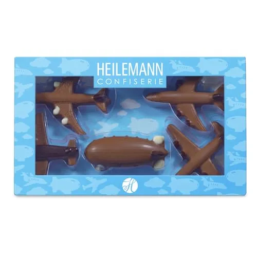 Heilemann Geschenkpackung Flugzeuge Edelvollmilch Schokolade 100 g