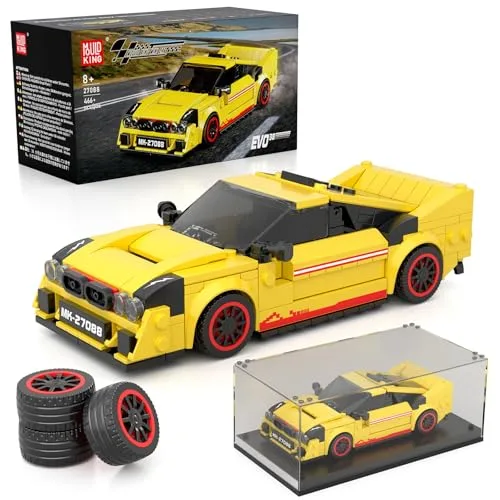 Mould King 27088 Technik Sportwagen Bausteinsets mit Acryl Vitrine Modellautos zum Sammeln, Geschenke für Kinder ab 8+ Jahren/Erwachsene Sammler Enthusiasten, (466 Teile)