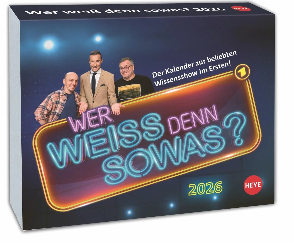 Wer weiß denn sowas? Tagesabreißkalender 2026: Kultiger Wissens-Kalender 2026 mit Kai Pflaume. Tischkalender, Abreißkalender für jeden Tag. Auch zum Aufhängen. (Tagesabreißkalender Heye)